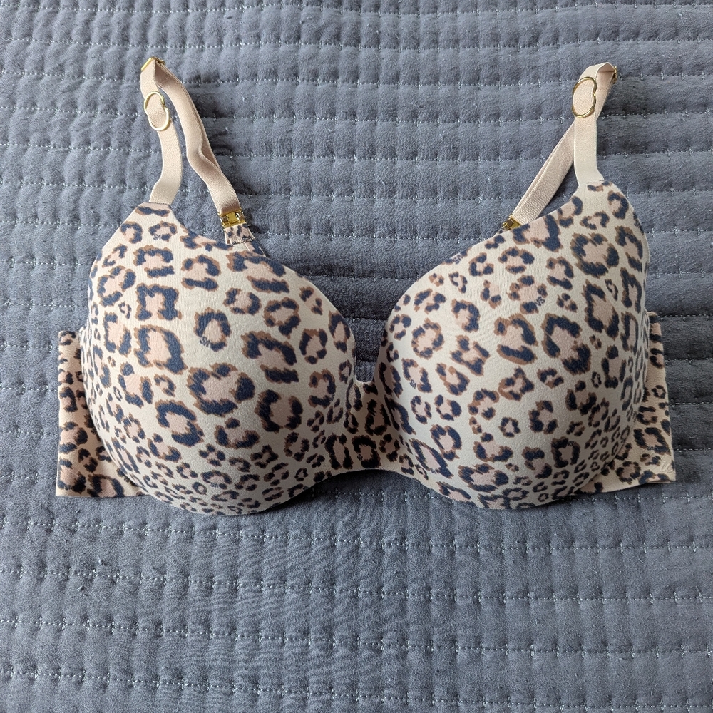 Victoria's Secret Leopard Print Padded Demi Bra 34D